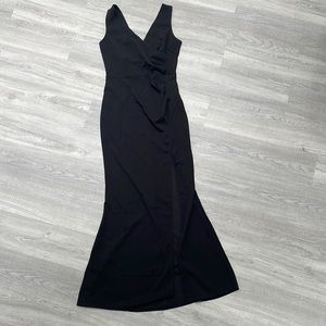WOOSEA Women Sleeveless V Neck Split Evening Cocktail Long Dress